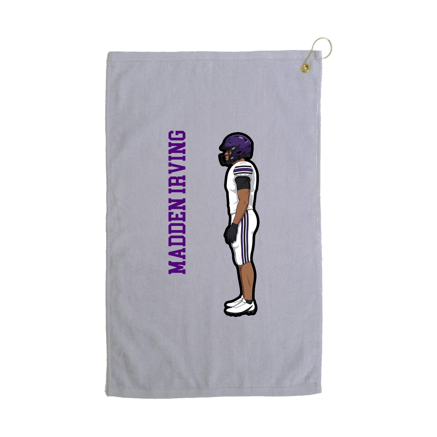 Golf Towel — Name Vertical in Grey