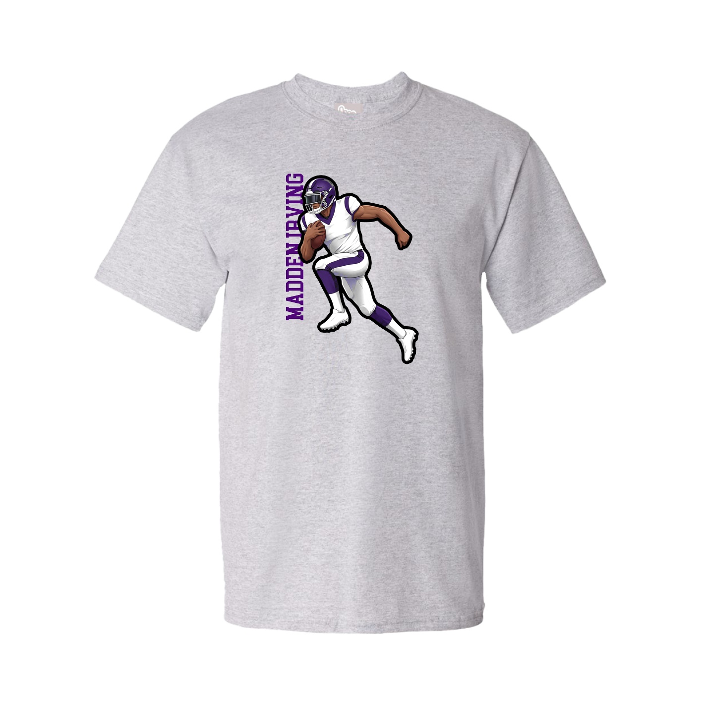 Youth Tee — Name Vertical in Grey