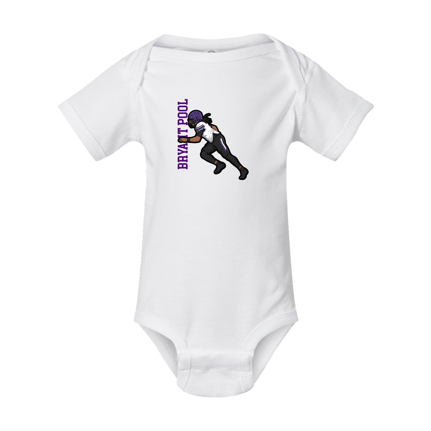 Baby Onesie — Name Vertical in White