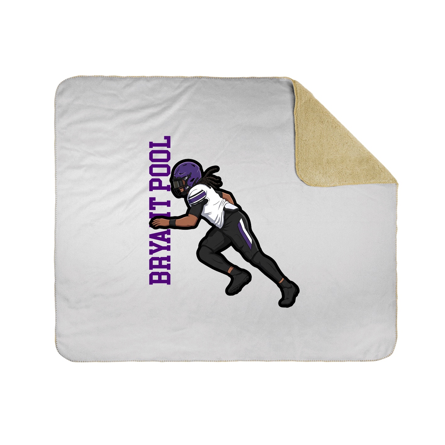 Throw Blanket — Name Vertical in White
