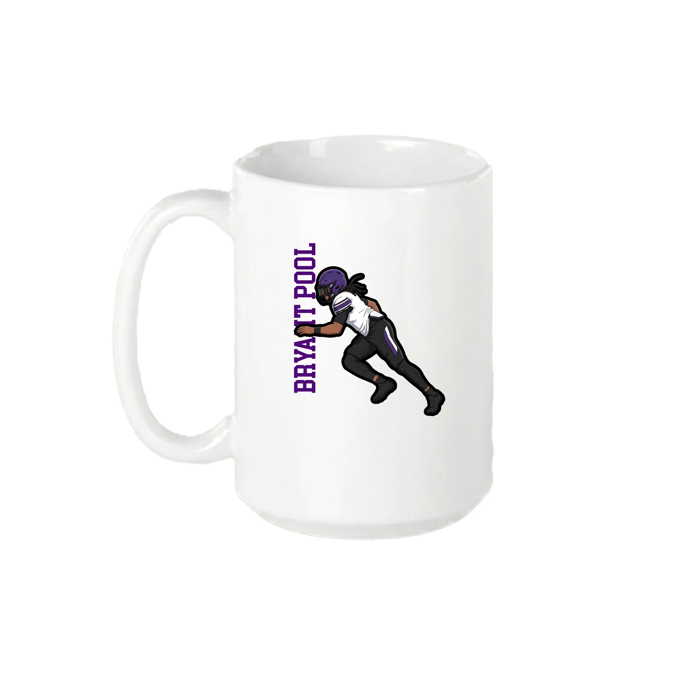 15oz Coffee Mug — Name Vertical in White