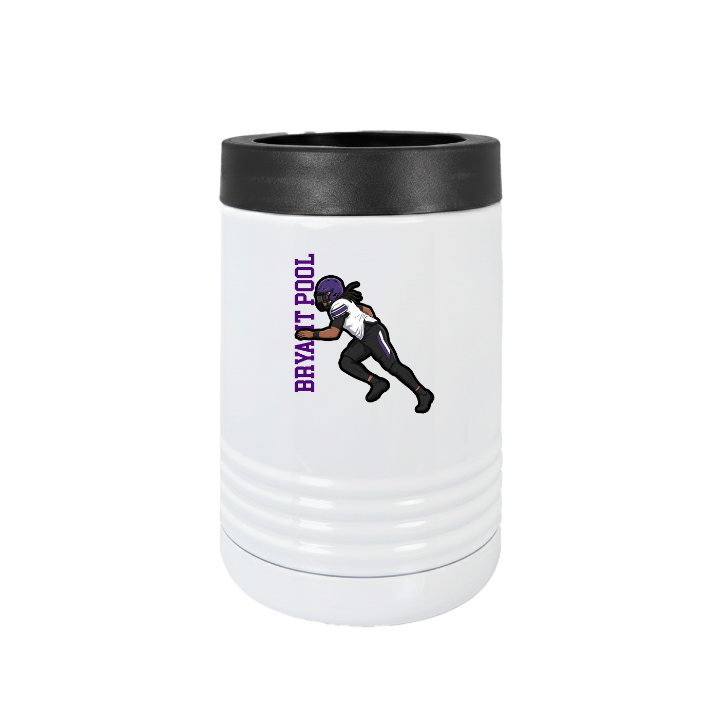 Beverage Holder — Name Vertical in White