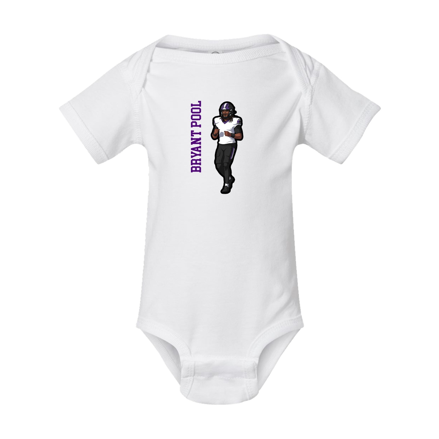 Baby Onesie — Name Vertical in White