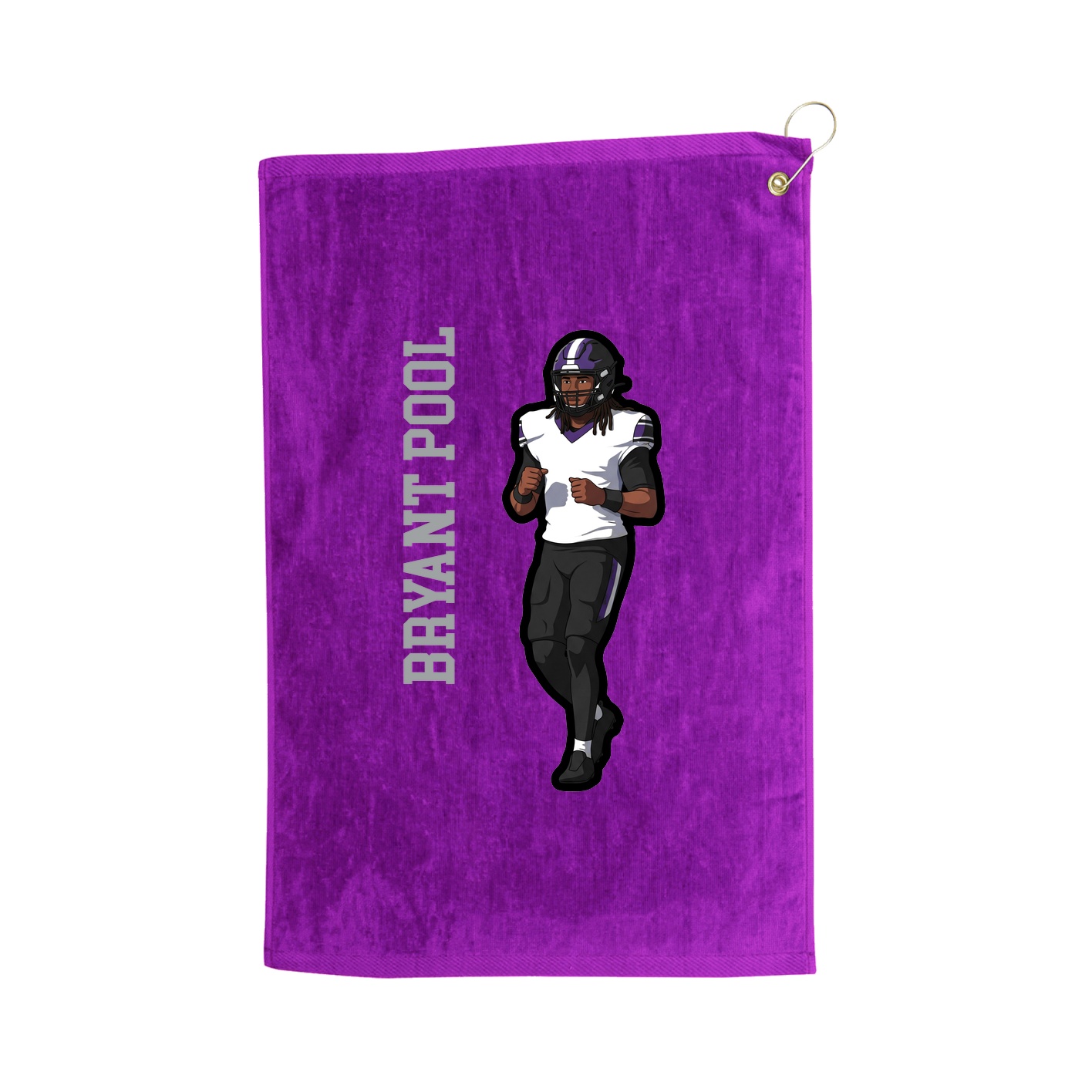 Golf Towel — Name Vertical in Purple
