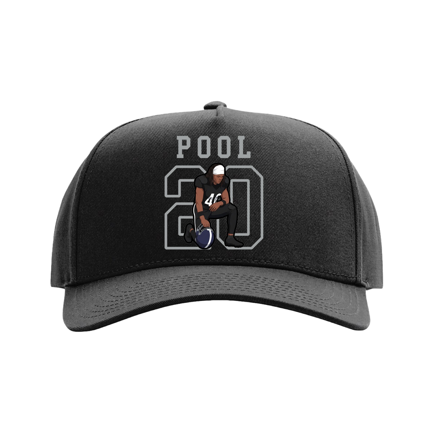 Full Fabric Five-Panel Champ Cap — Shirsey in Black