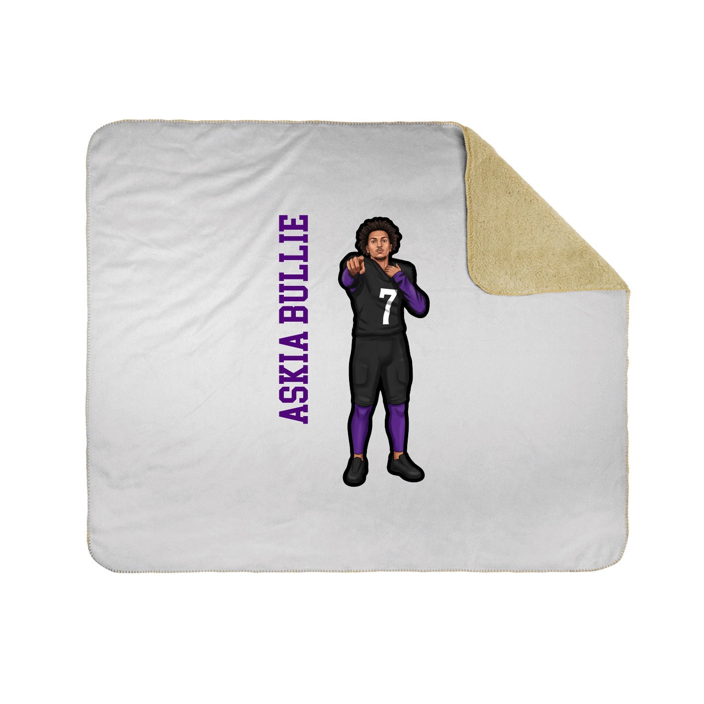 Throw Blanket — Name Vertical in White