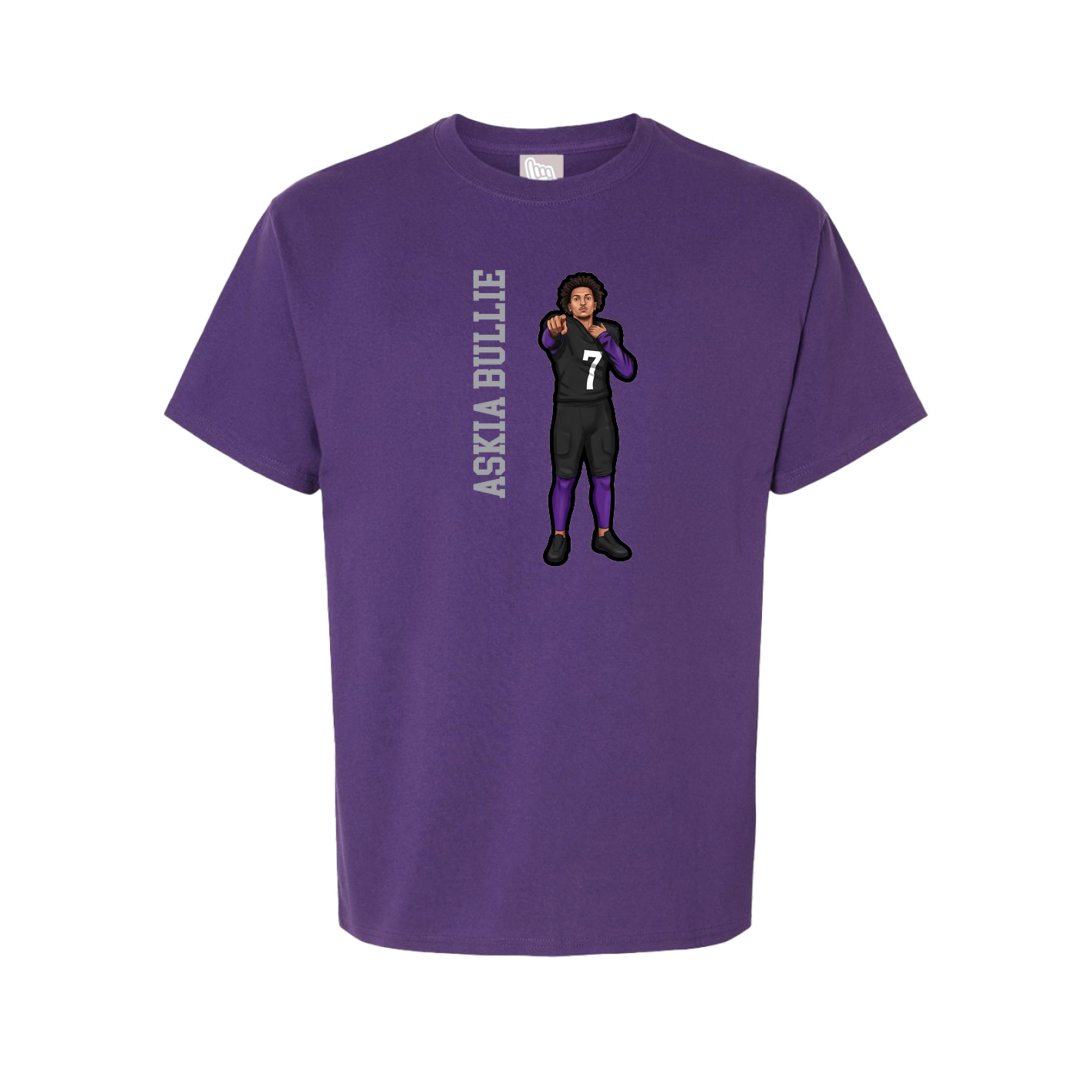 Tee — Name Vertical in Purple