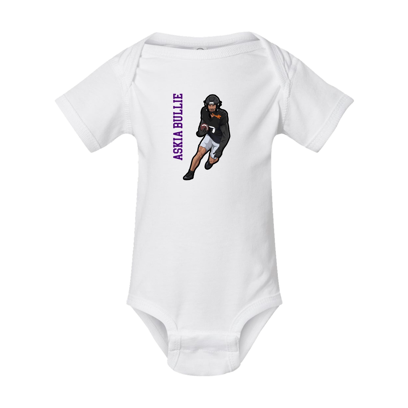 Baby Onesie — Name Vertical in White