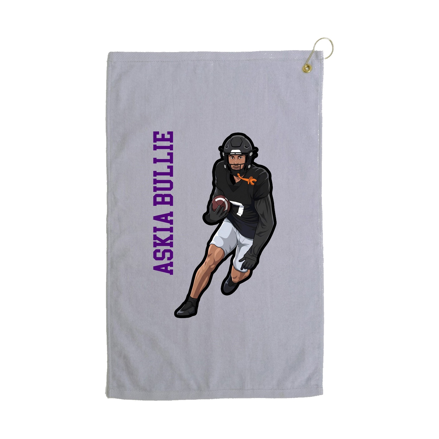 Golf Towel — Name Vertical in Grey