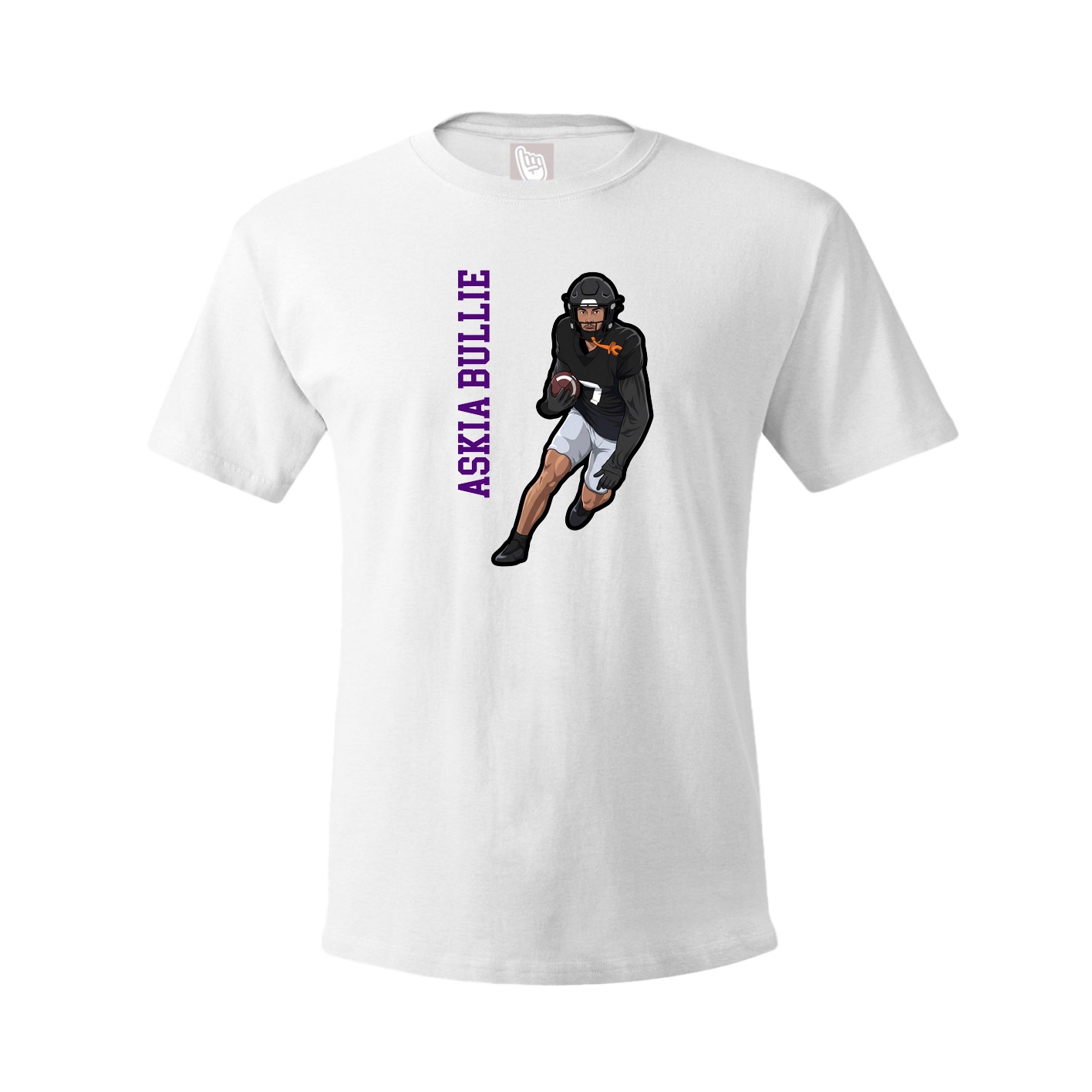 Youth Tee — Name Vertical in White