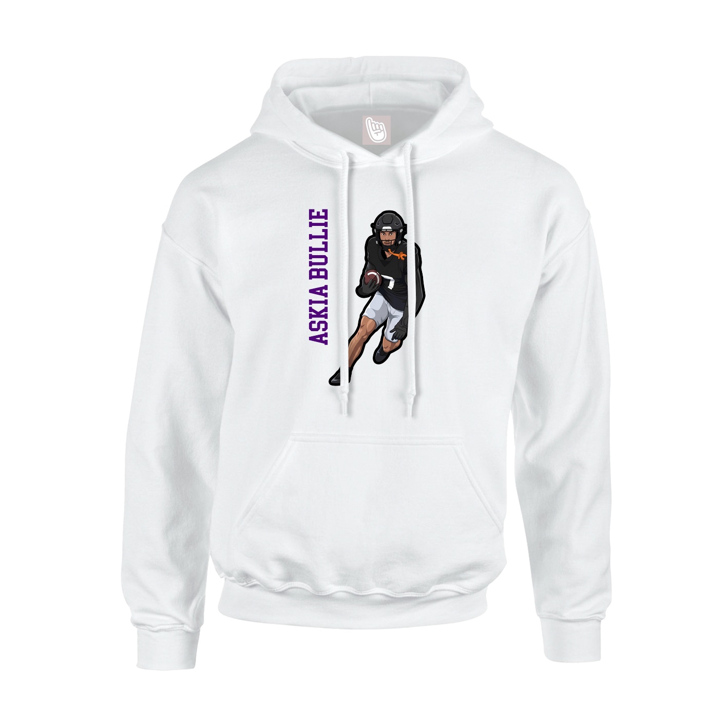 Hoodie — Name Vertical in White