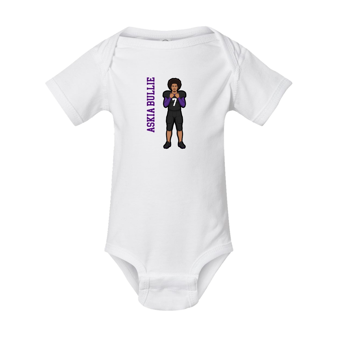 Baby Onesie — Name Vertical in White