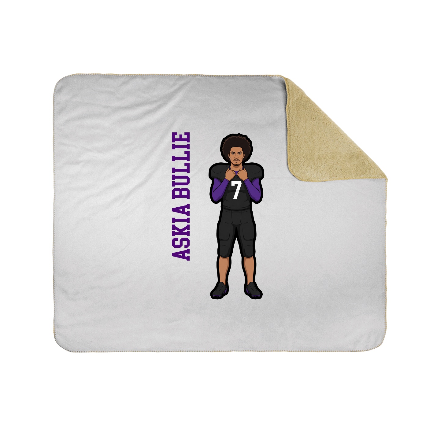 Throw Blanket — Name Vertical in White