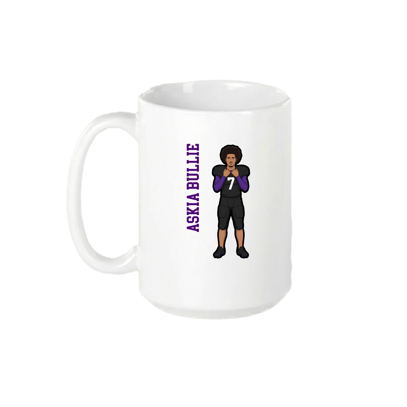 15oz Coffee Mug — Name Vertical in White