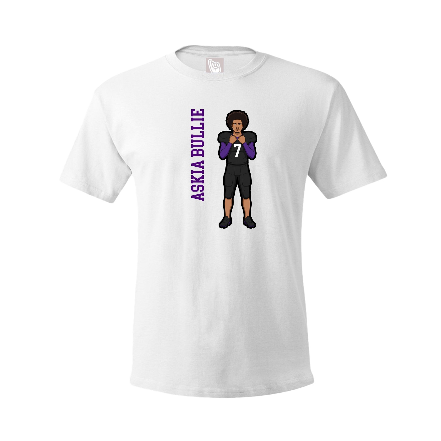 Tee — Name Vertical in White