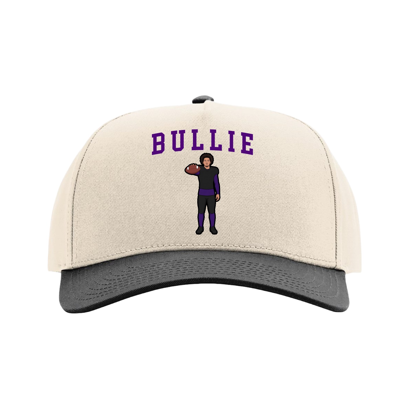 Full Fabric Five-Panel Champ Cap — Shirsey in Cream/Black