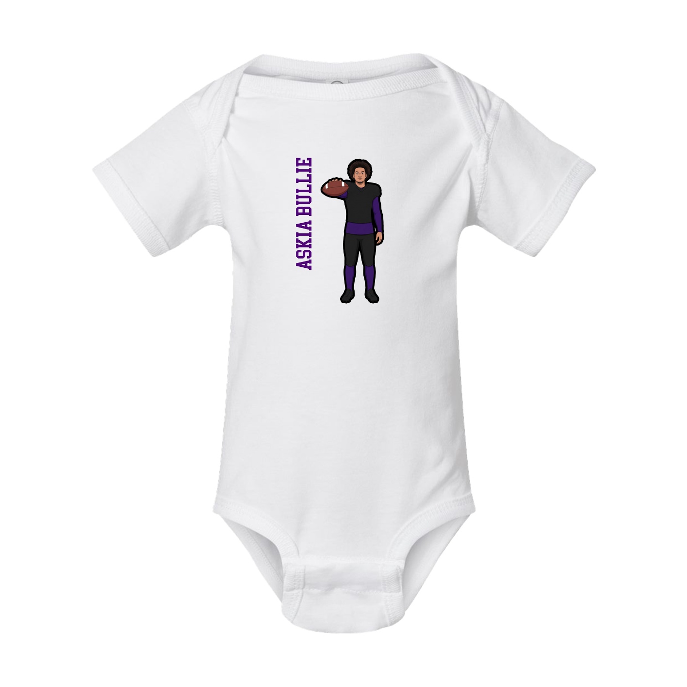 Baby Onesie — Name Vertical in White