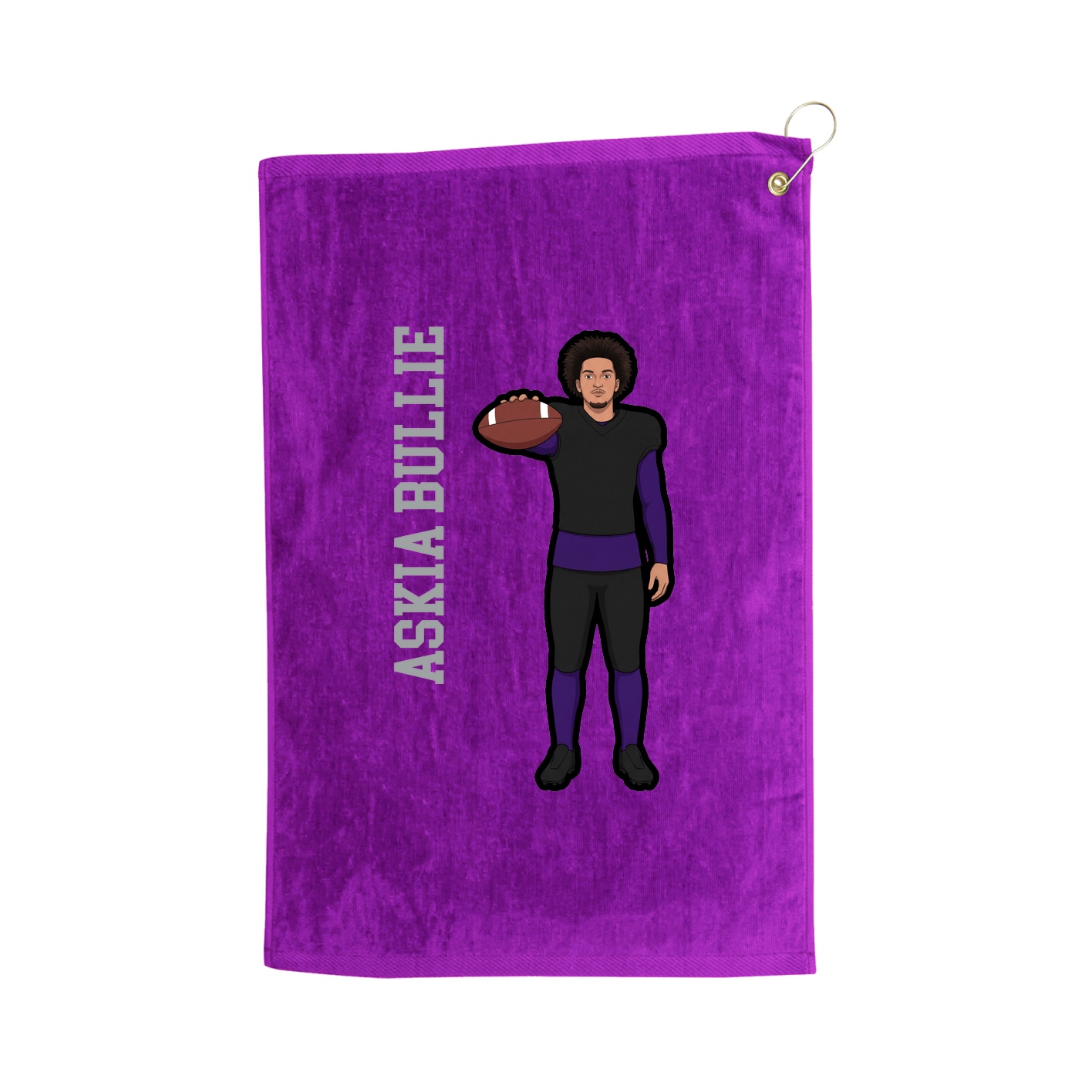 Golf Towel — Name Vertical in Purple