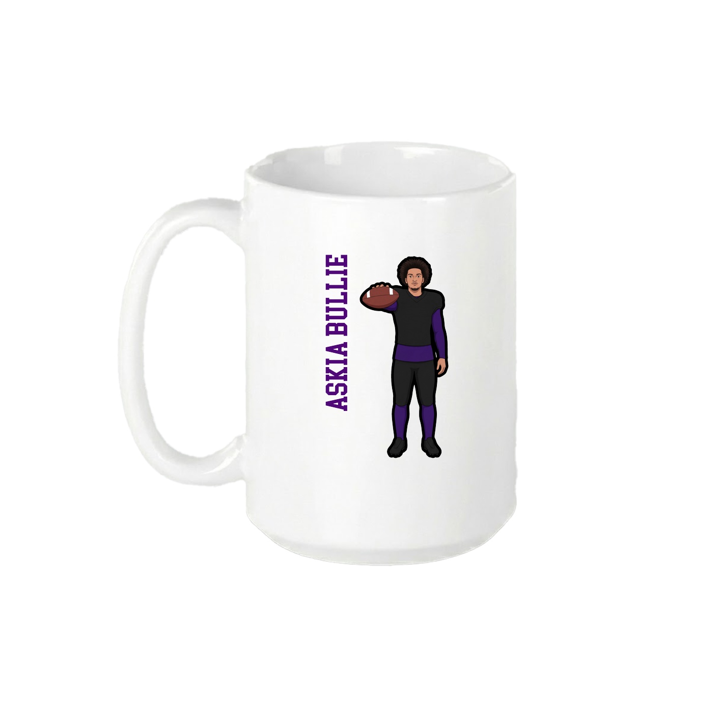 15oz Coffee Mug — Name Vertical in White