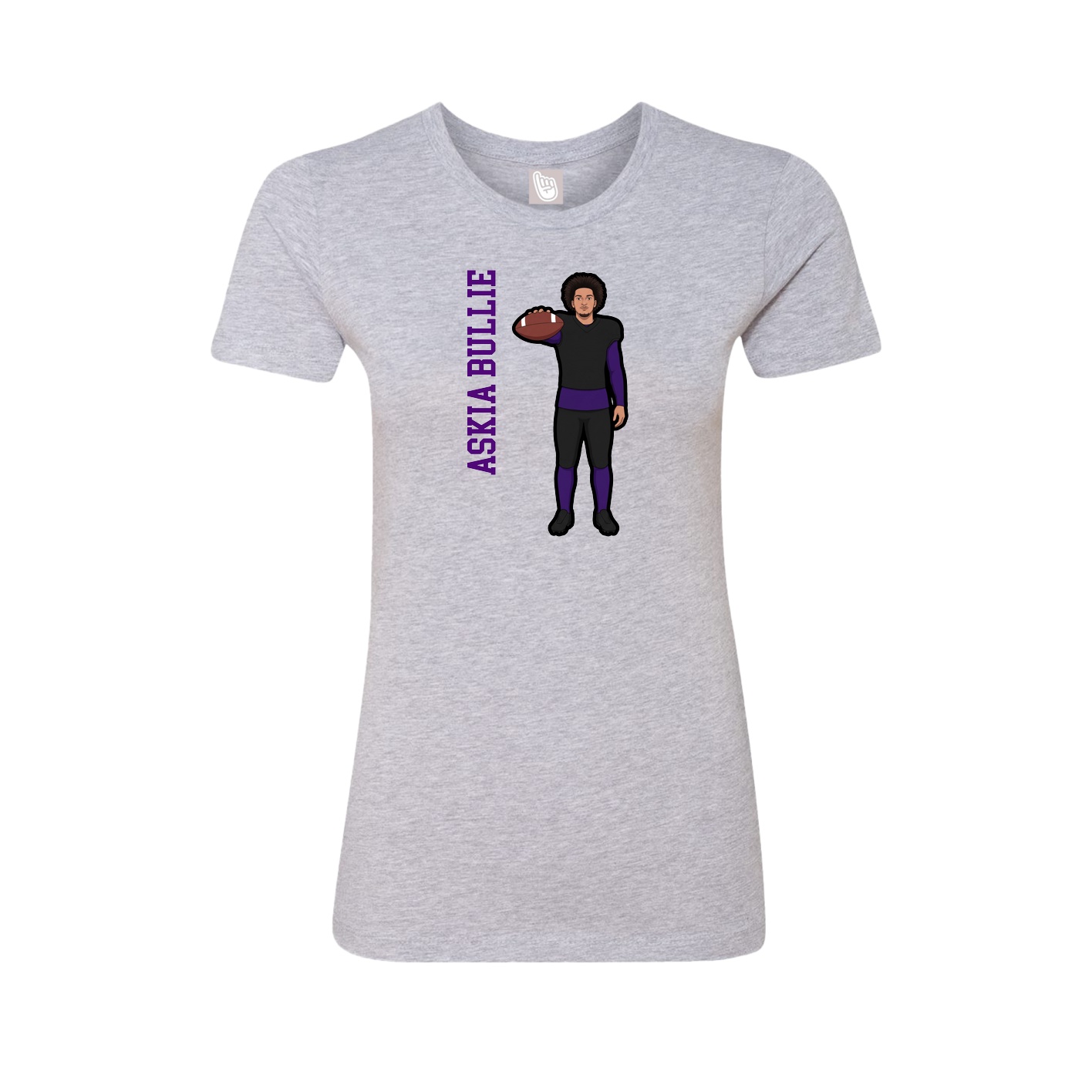 Womens Tee — Name Vertical in Grey