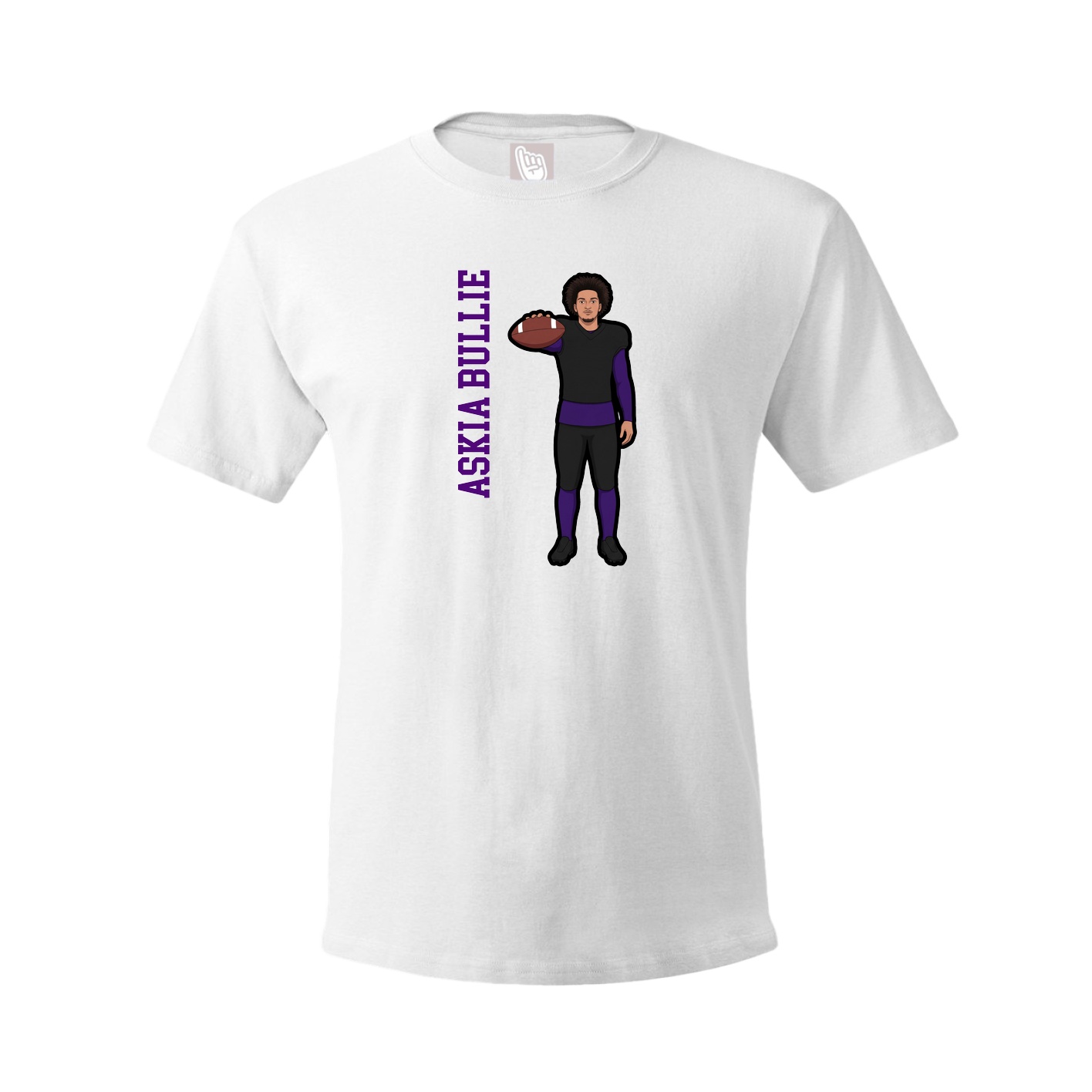 Youth Tee — Name Vertical in White