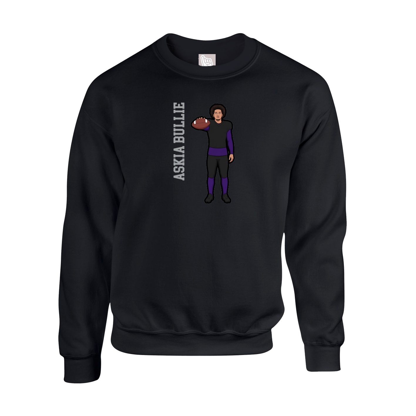 Fleece Crew — Name Vertical in Black