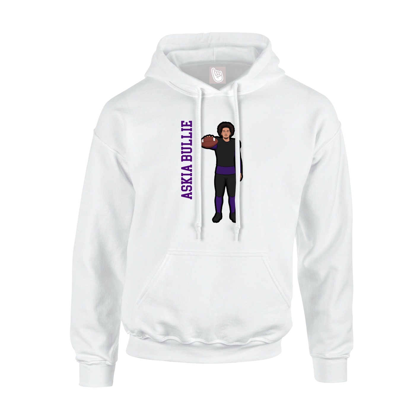 Youth Hoodie — Name Vertical in White