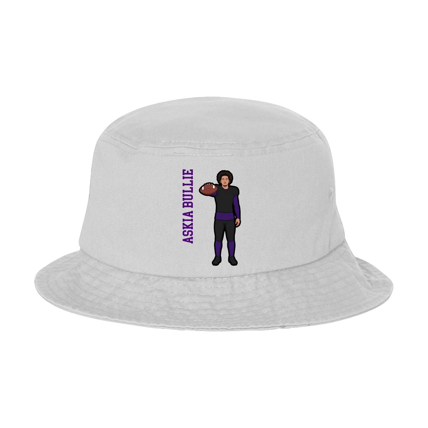 Bucket Cap — Name Vertical in White