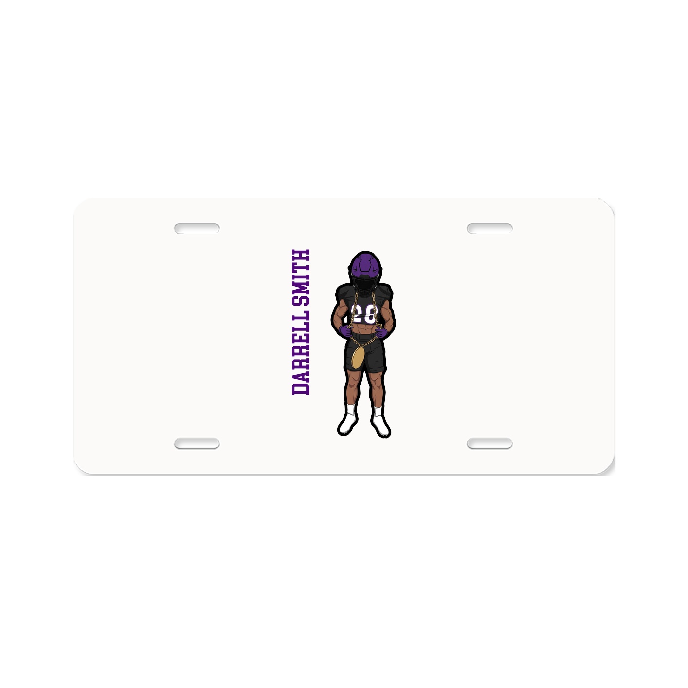 License Plate — Name Vertical in Classic