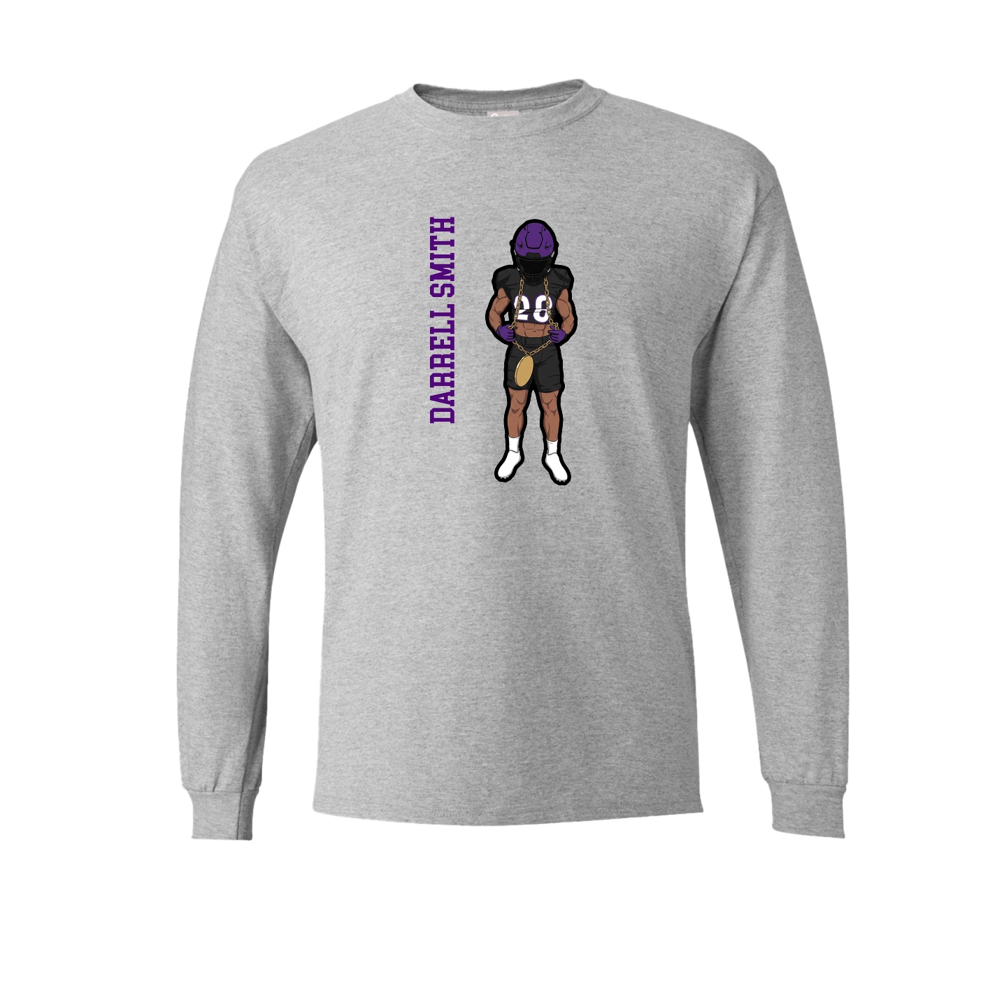 Long Sleeve Tee — Name Vertical in Grey