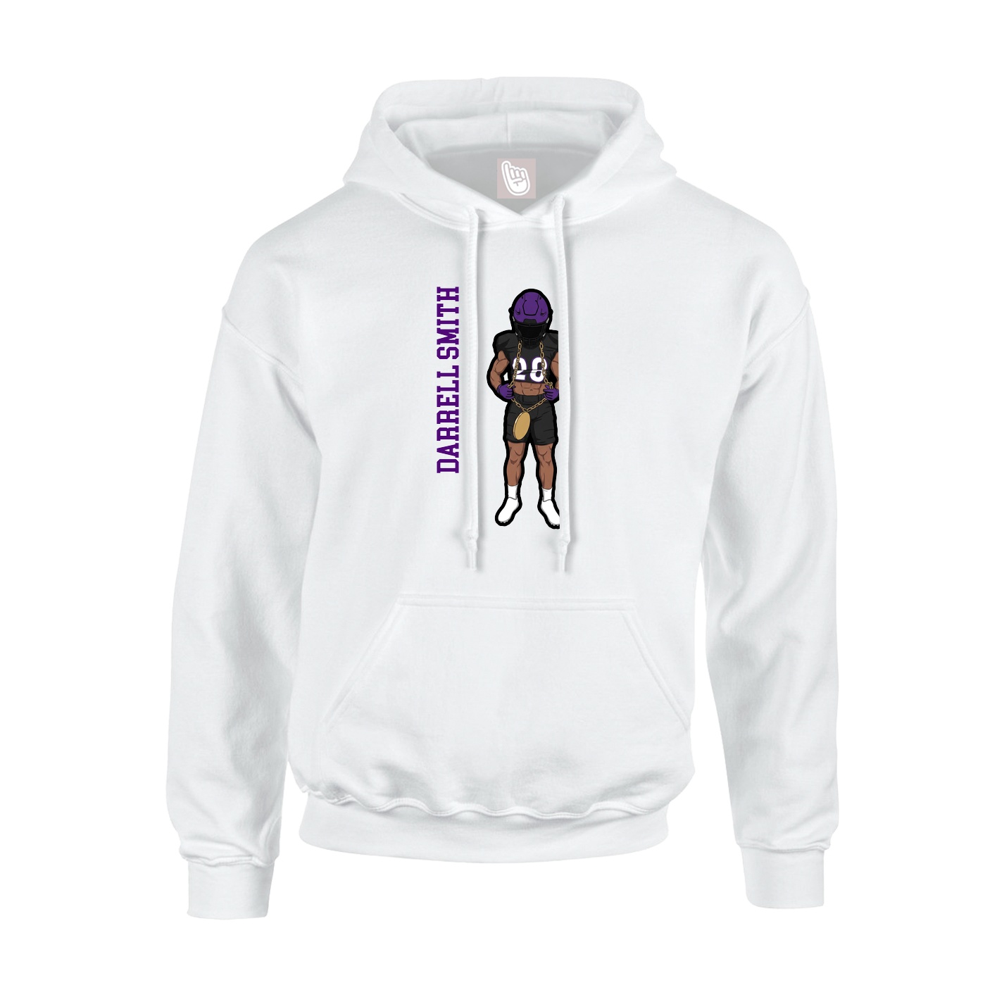 Hoodie — Name Vertical in White
