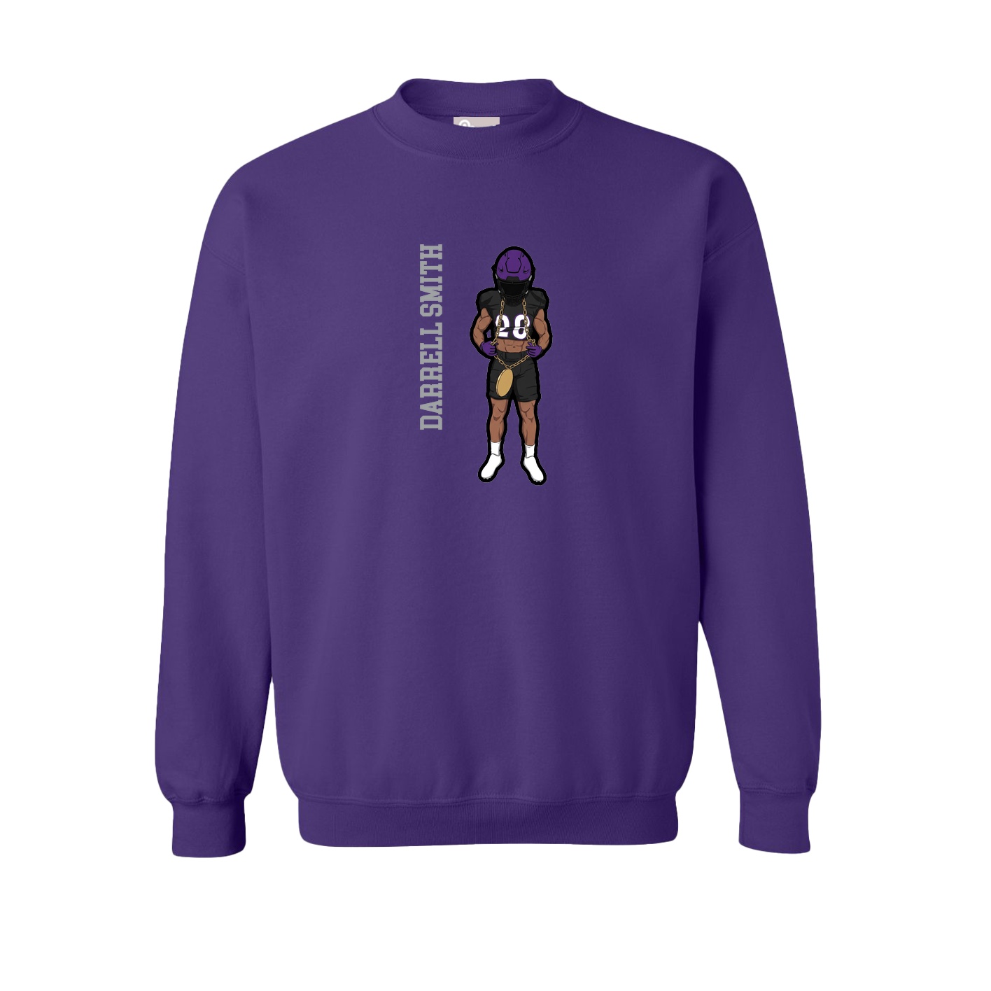 Fleece Crew — Name Vertical in Purple