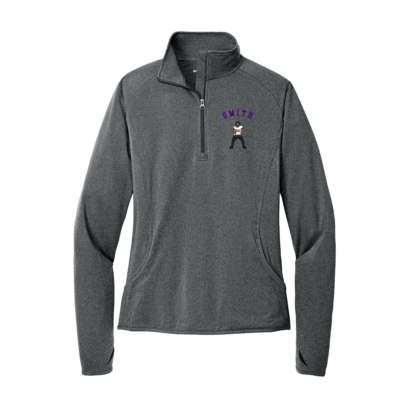 Women's Q-Zip Pullover — Shirsey Arch in Grey