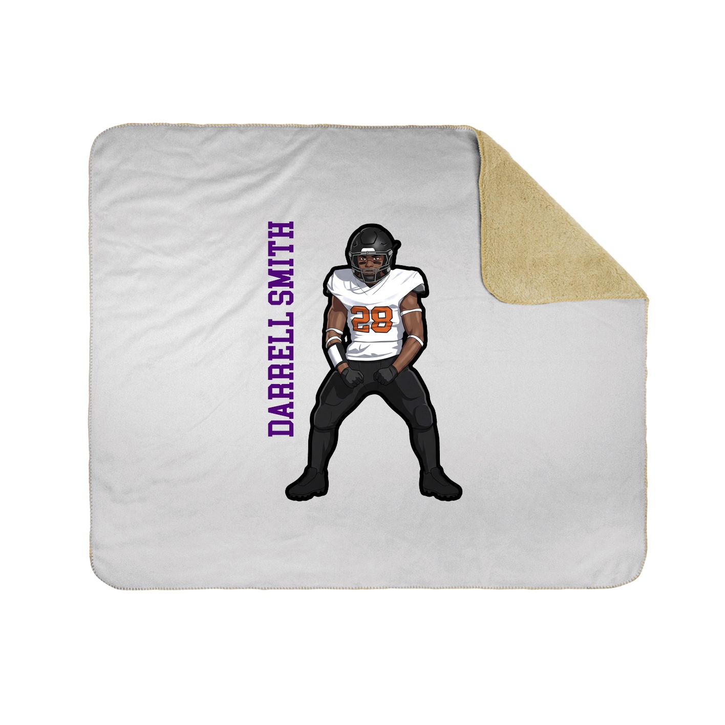 Throw Blanket — Name Vertical in White