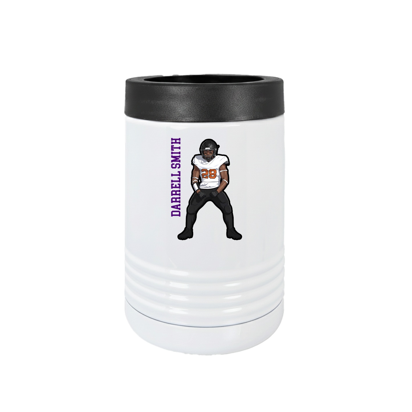 Beverage Holder — Name Vertical in White