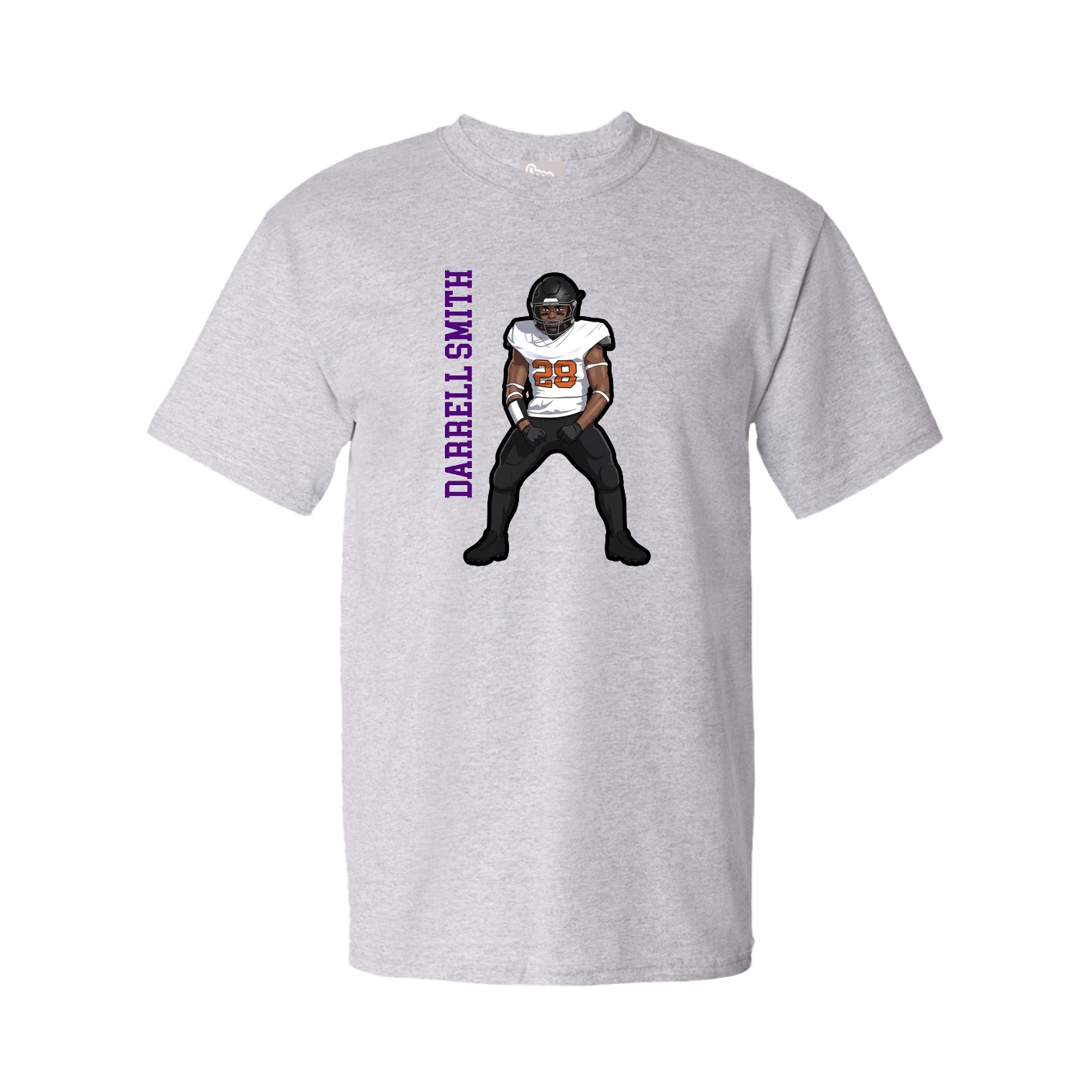 Tee — Name Vertical in Grey