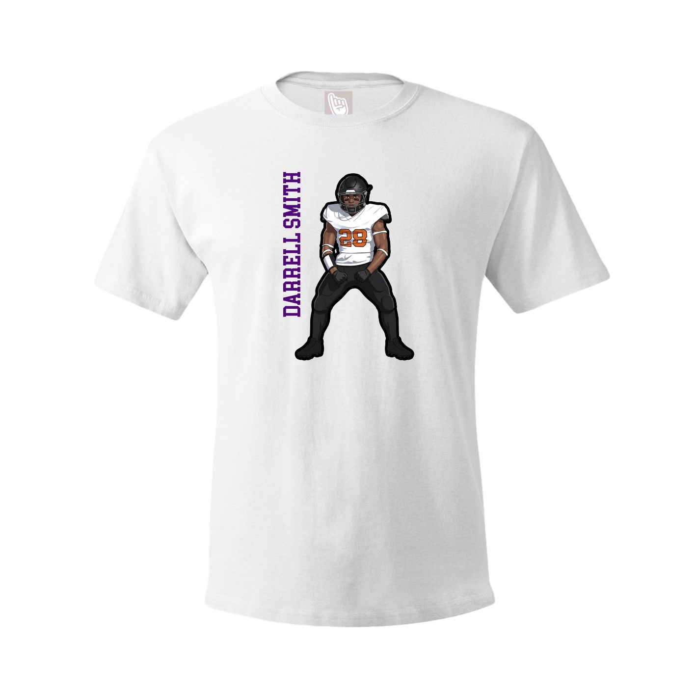 Youth Tee — Name Vertical in White