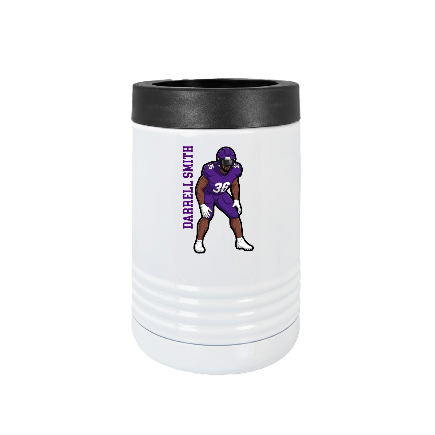 Beverage Holder — Name Vertical in White