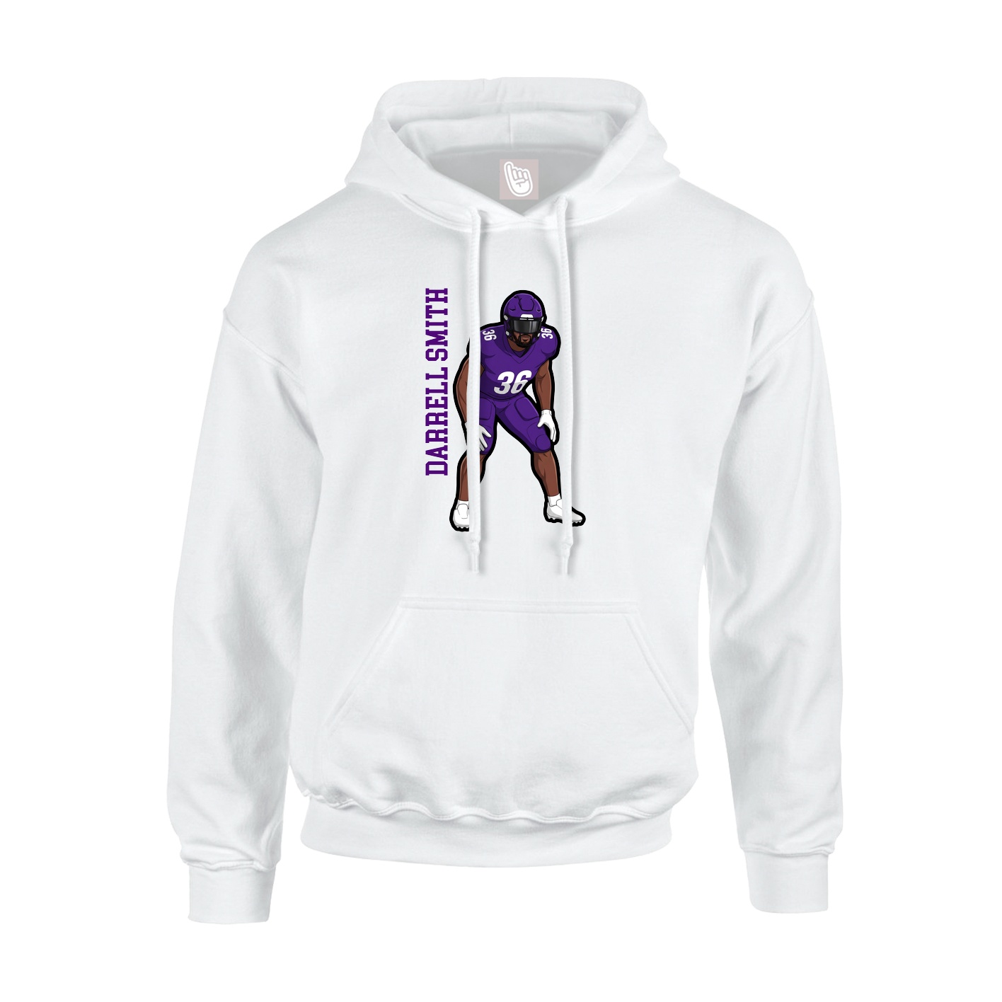 Hoodie — Name Vertical in White