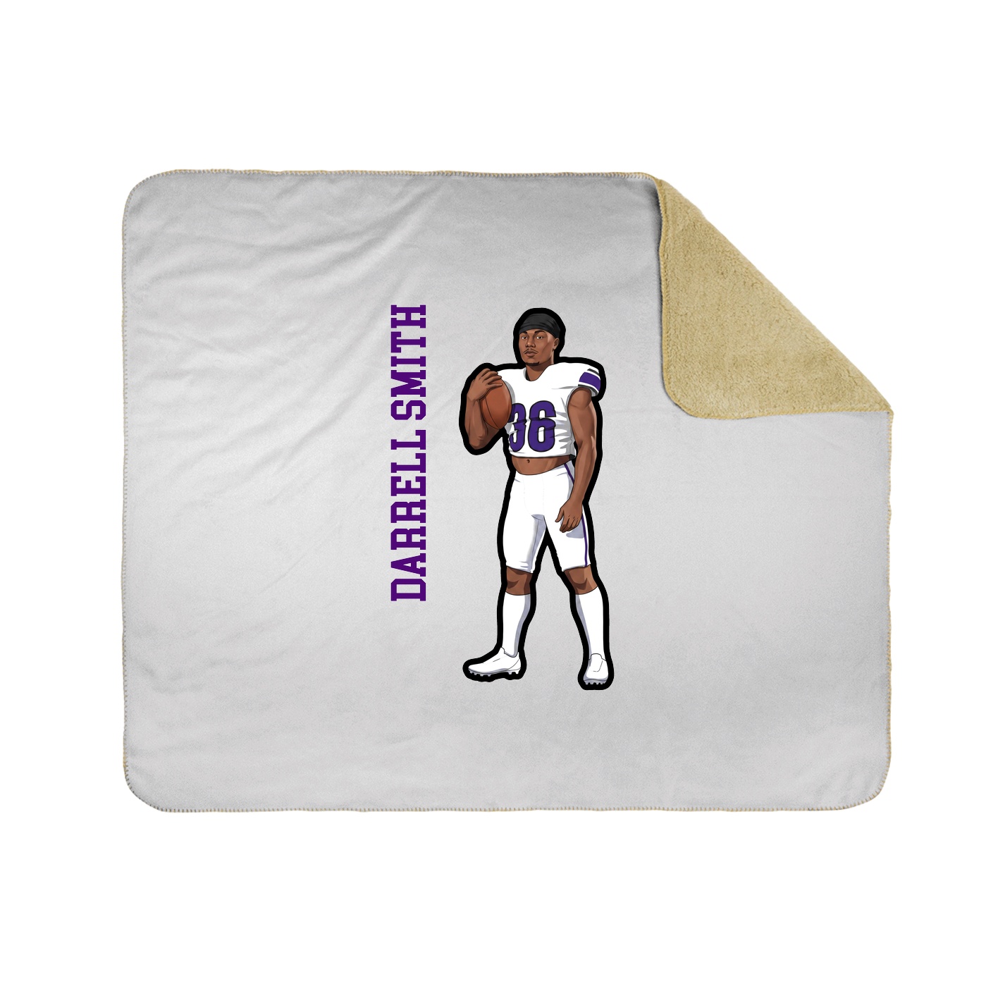 Throw Blanket — Name Vertical in White