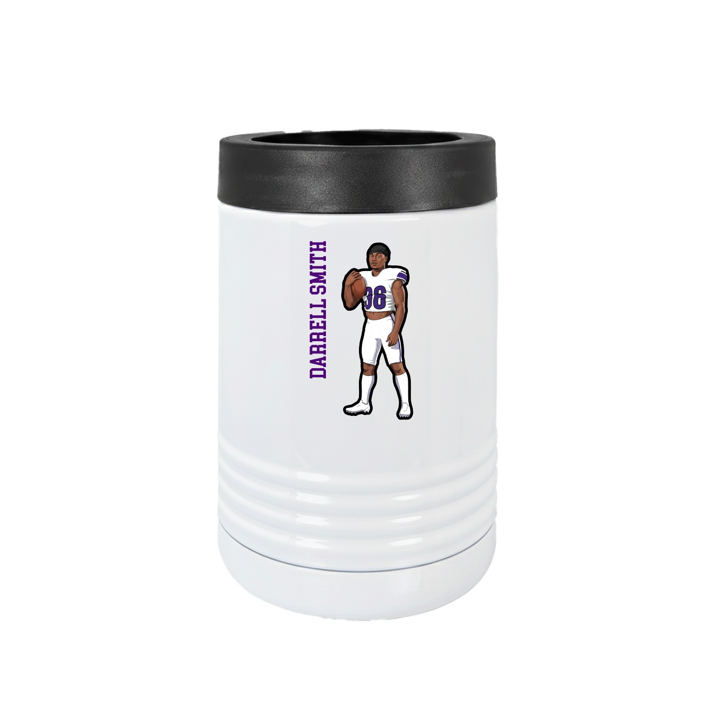 Beverage Holder — Name Vertical in White