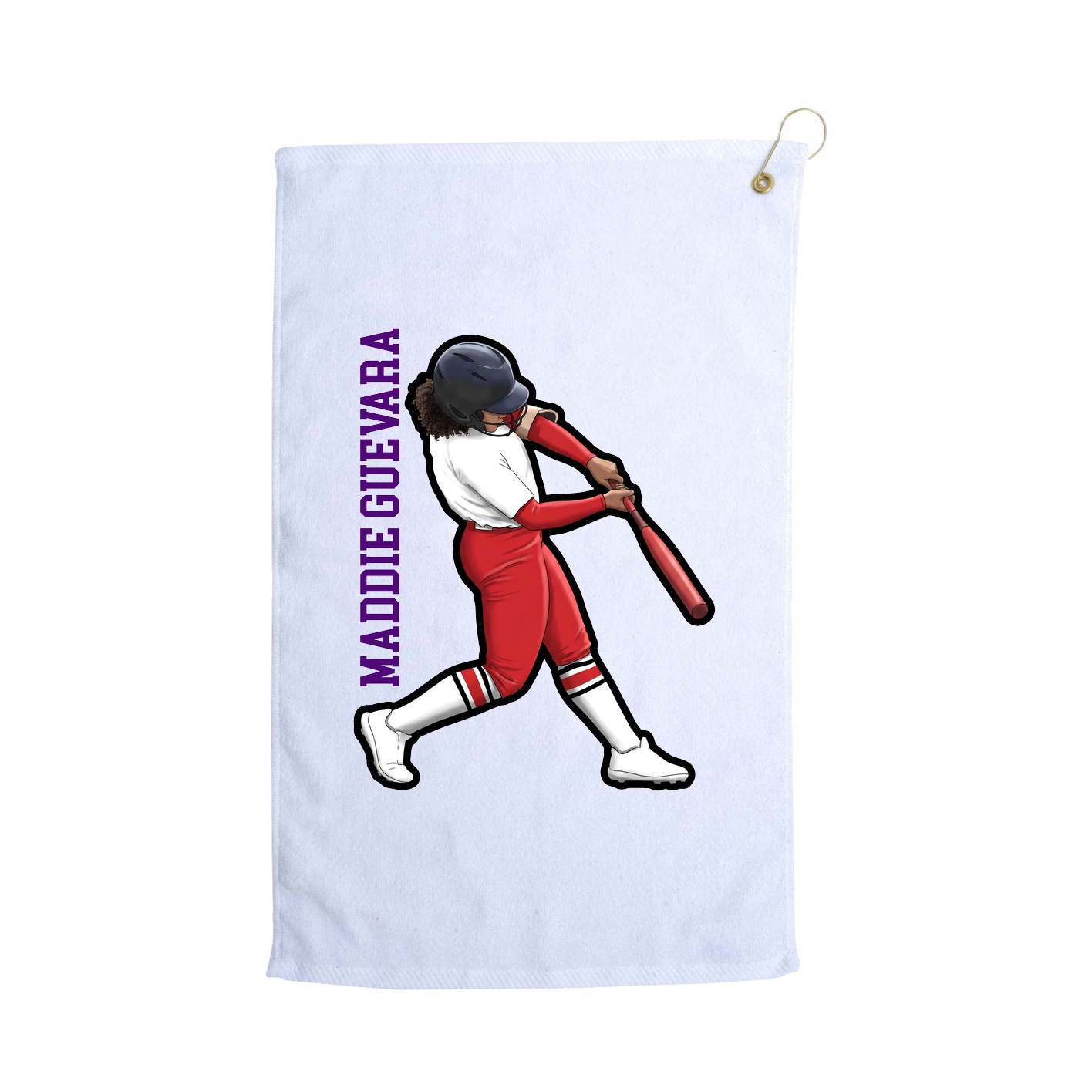 Golf Towel — Name Vertical in White