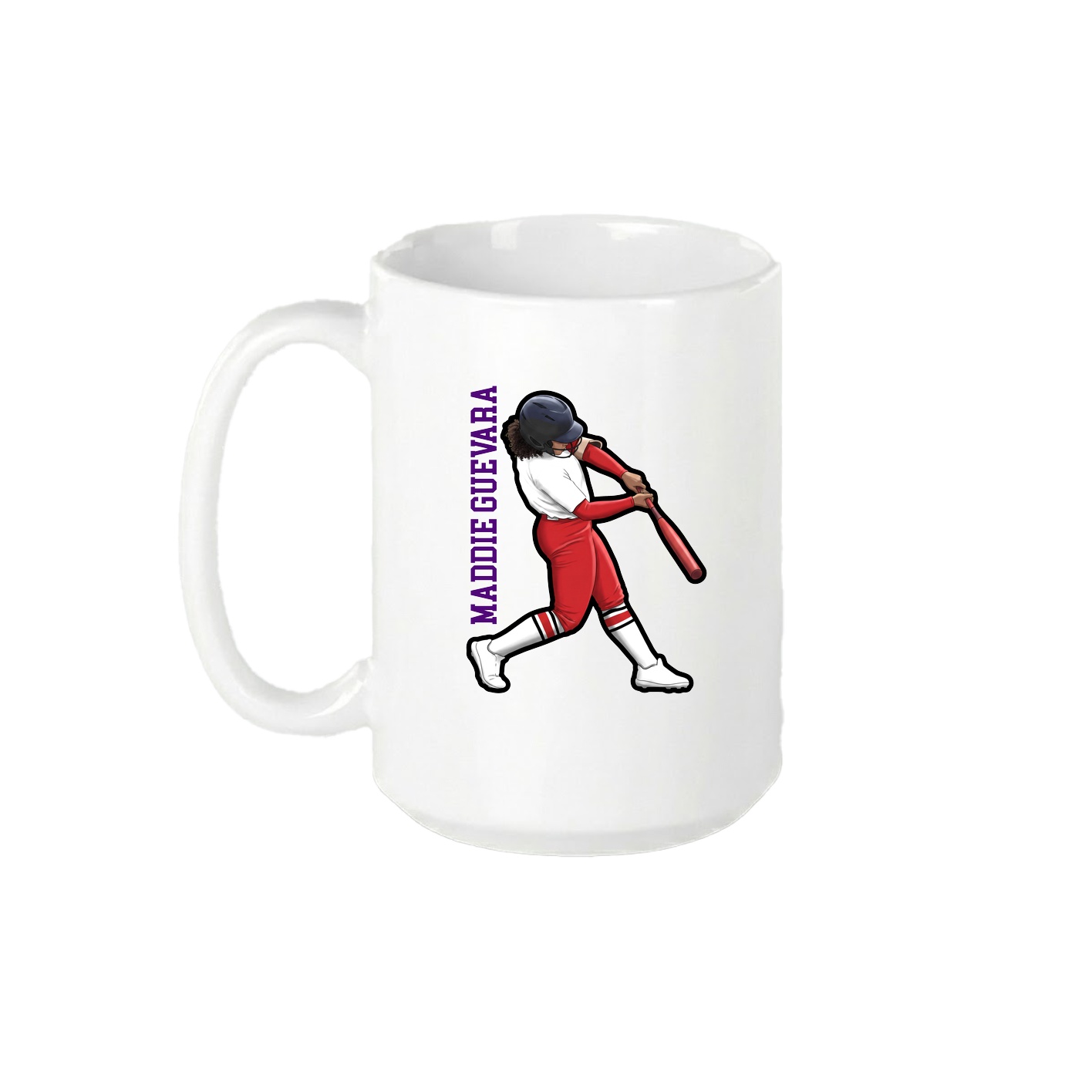 15oz Coffee Mug — Name Vertical in White