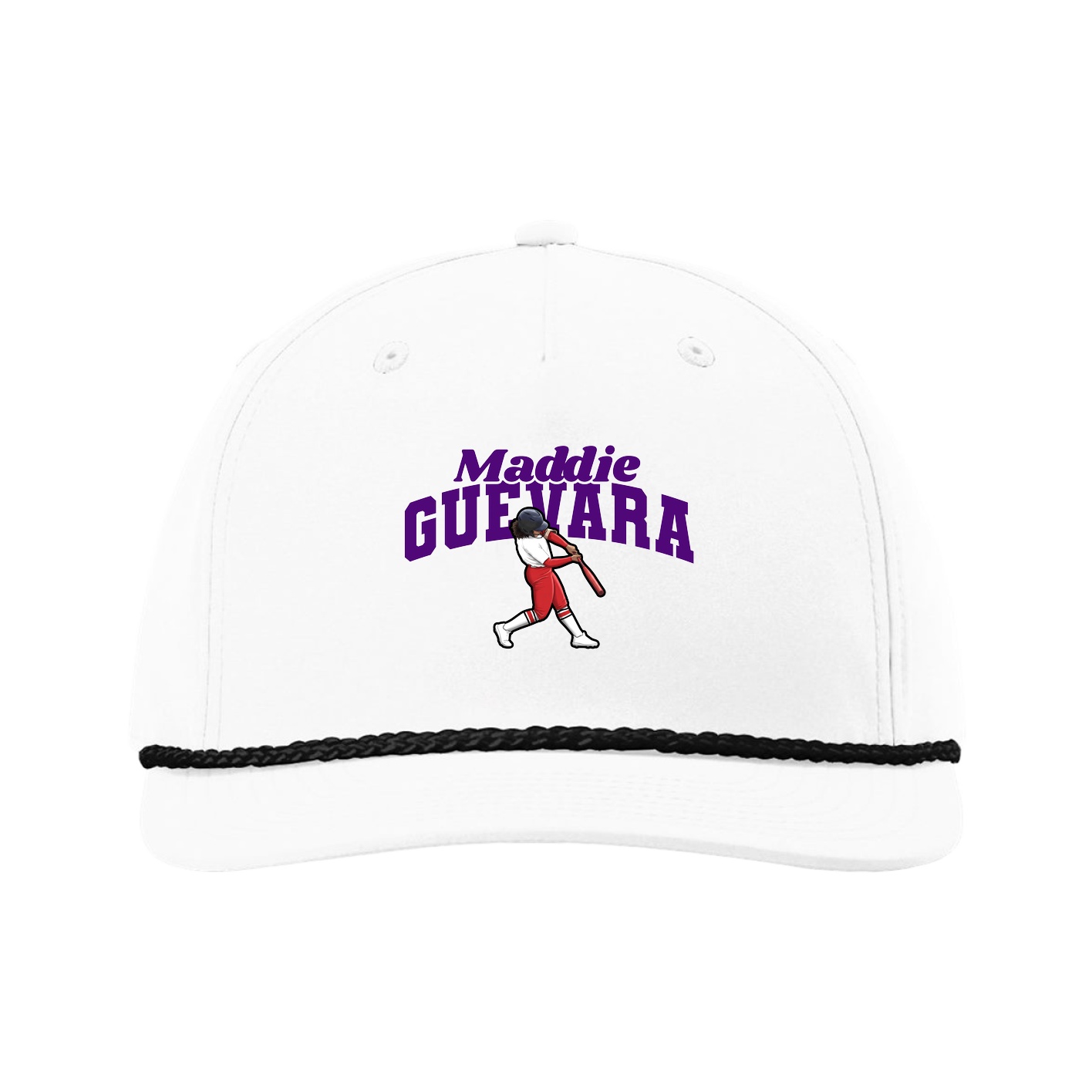Five-Panel Classic Rope Cap — Signature Arch in White