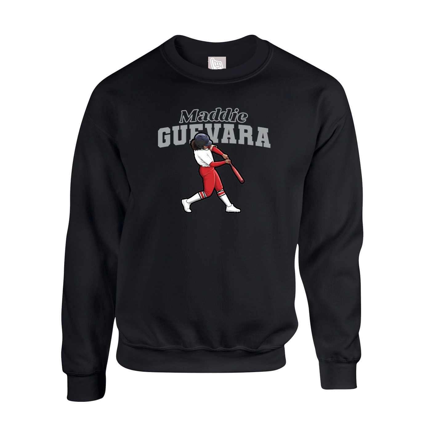 Fleece Crew — Name Arch in Black