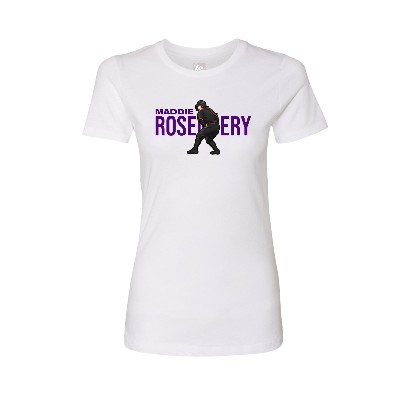 Fitted Women's Tee — Player Name in White