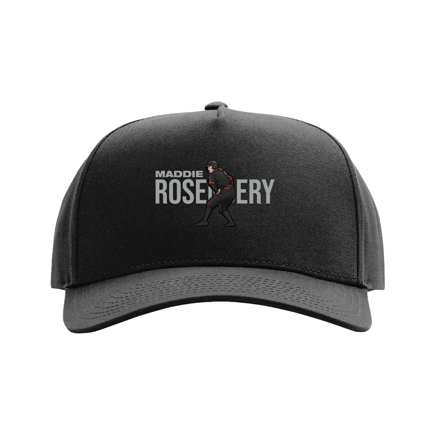 Full Fabric Five-Panel Champ Cap — Player Name in Black