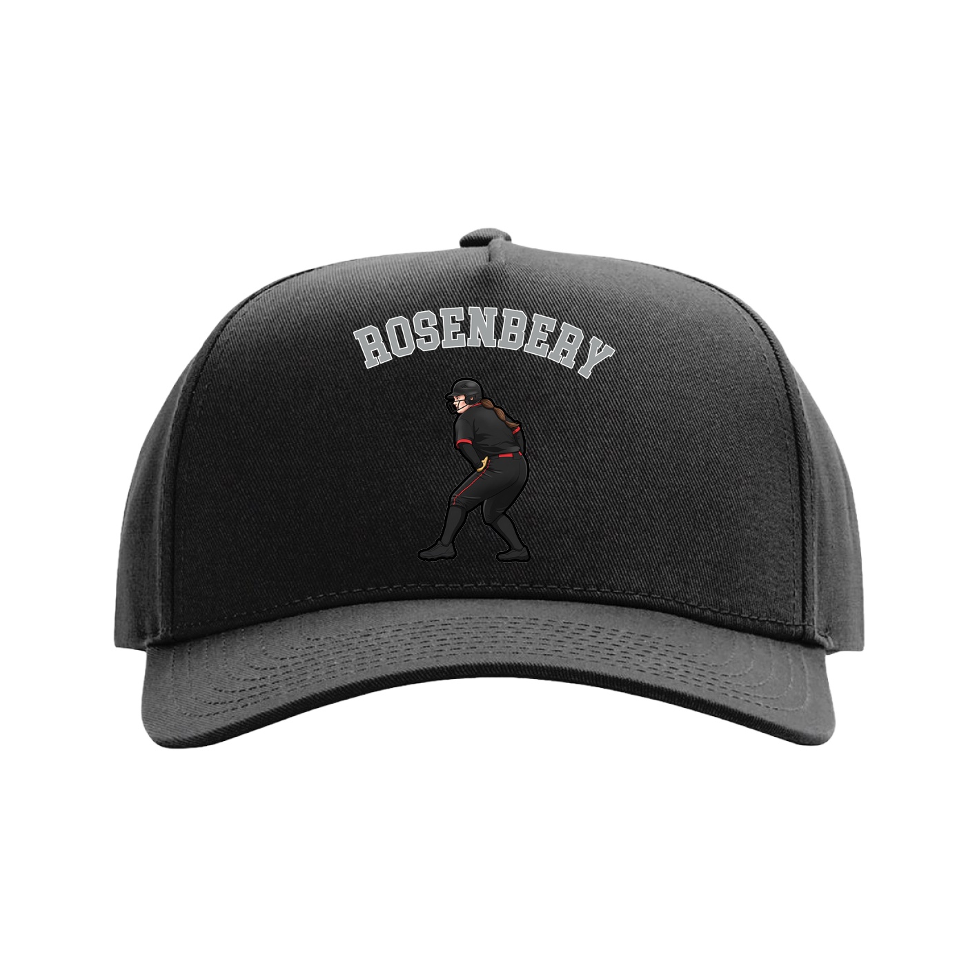 Full Fabric Five-Panel Champ Cap — Shirsey Arch in Black