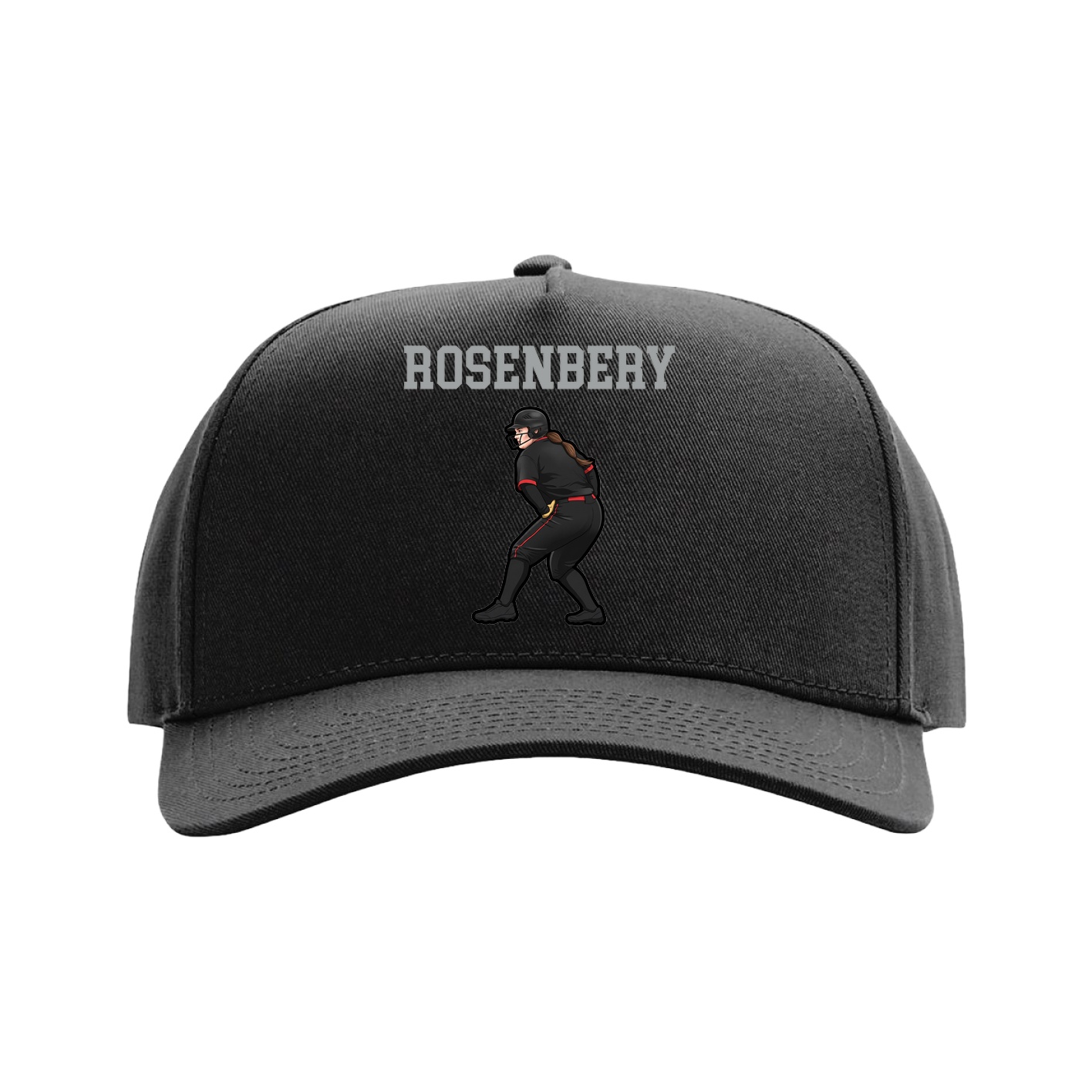 Full Fabric Five-Panel Champ Cap — Shirsey in Black