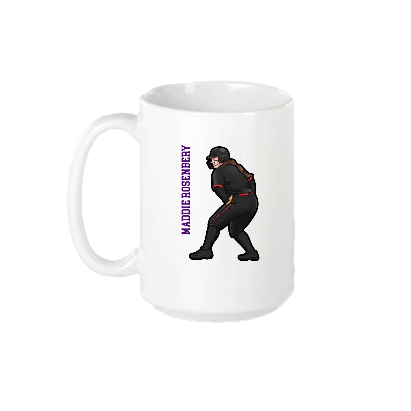 15oz Coffee Mug — Name Vertical in White